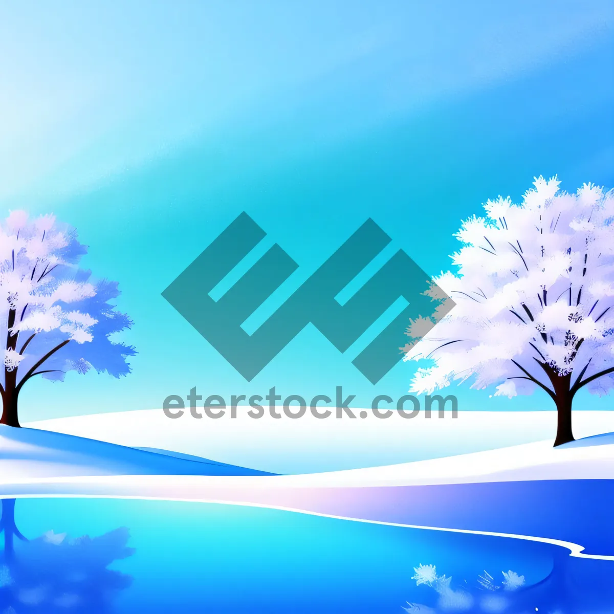 Picture of Starlit Winter Wonderland: Festive Snowy Sky Design