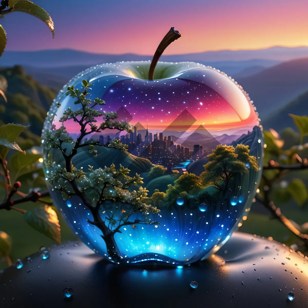 Picture of Sweet and Juicy Eating Apple Close-Up Shot