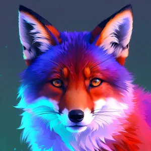 Vibrant Canine with Feather Boa - Pet Art Graphic