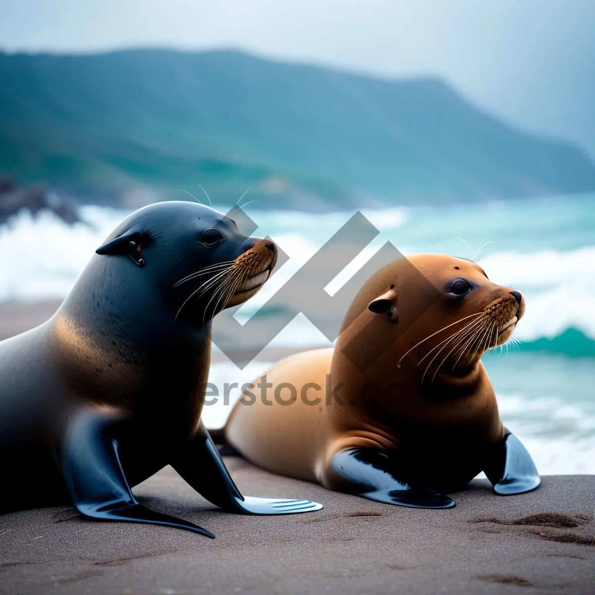 Picture of Marine Wild Seal on Sandy Beach