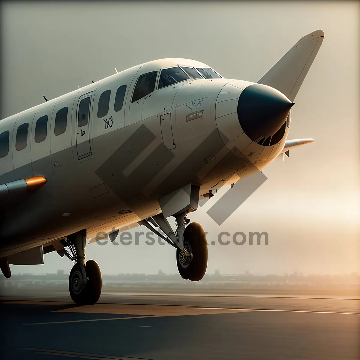 Picture of High-Flyer: Jet Aircraft Taking Off at Airport