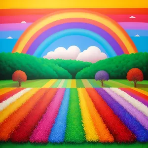 Colorful rainbow graphic art design for education purposes.