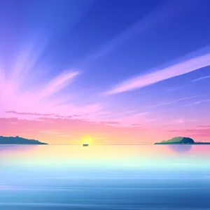 Sunset Serenity: Majestic Seascape with Vibrant Sky