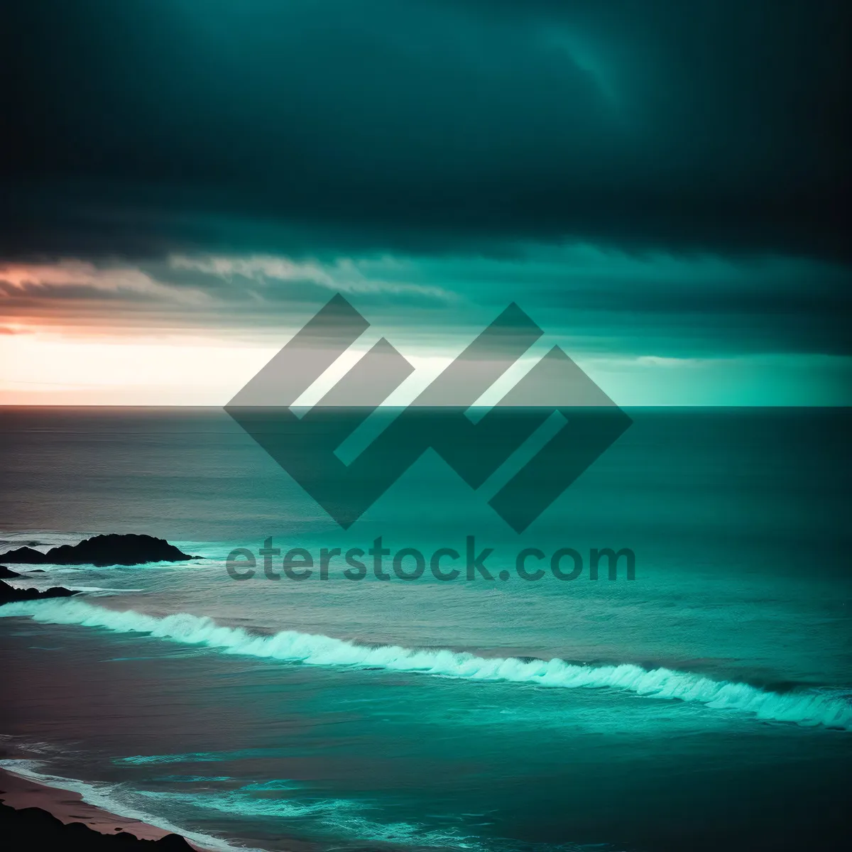 Picture of Serene Sunset Over Coastal Waters