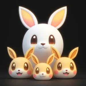 Cute Bunny Cartoon Rabbit Pig Art