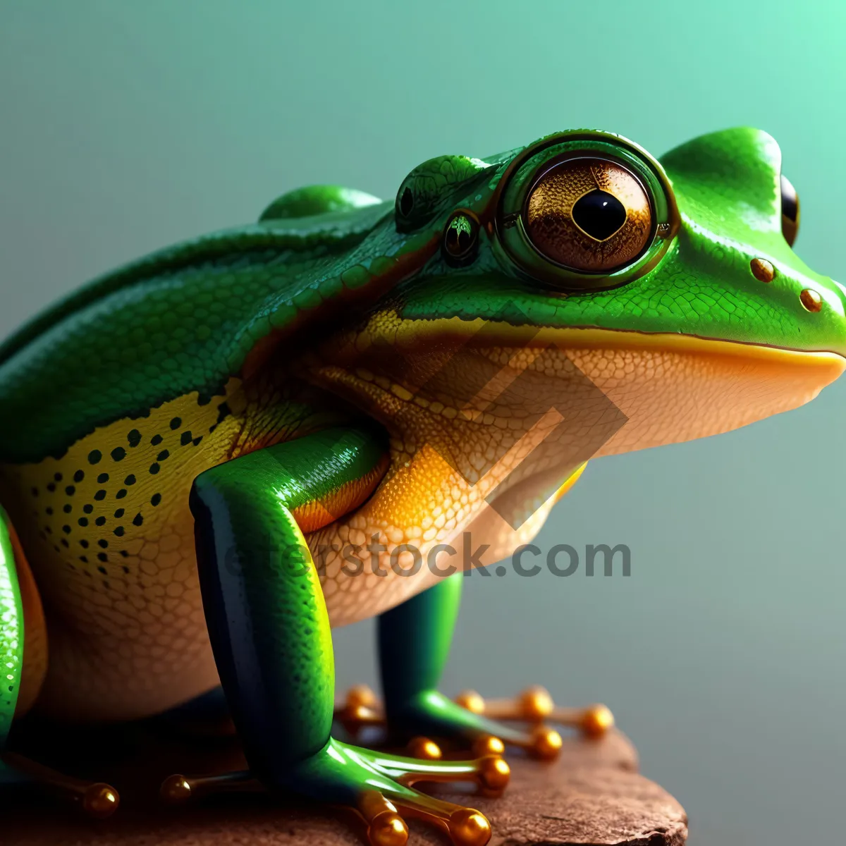 Picture of Bulging-eyed Tree Frog Gazes into Abstraction