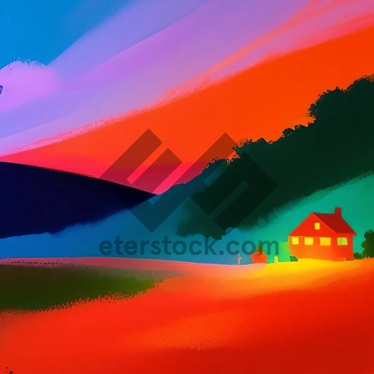 Picture of Flag-soaked Nation Under Moon and Sun