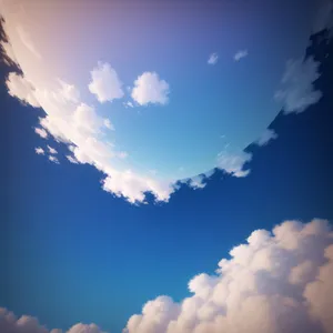 Vibrant Sky with Fluffy Clouds