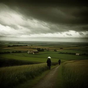 Vast Sky Over Rolling Green Landscape