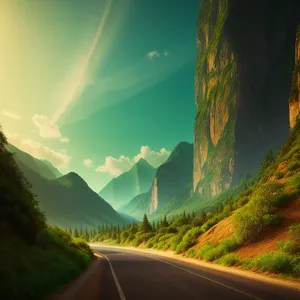 Sunset Over Majestic Rural Canyon Landscape