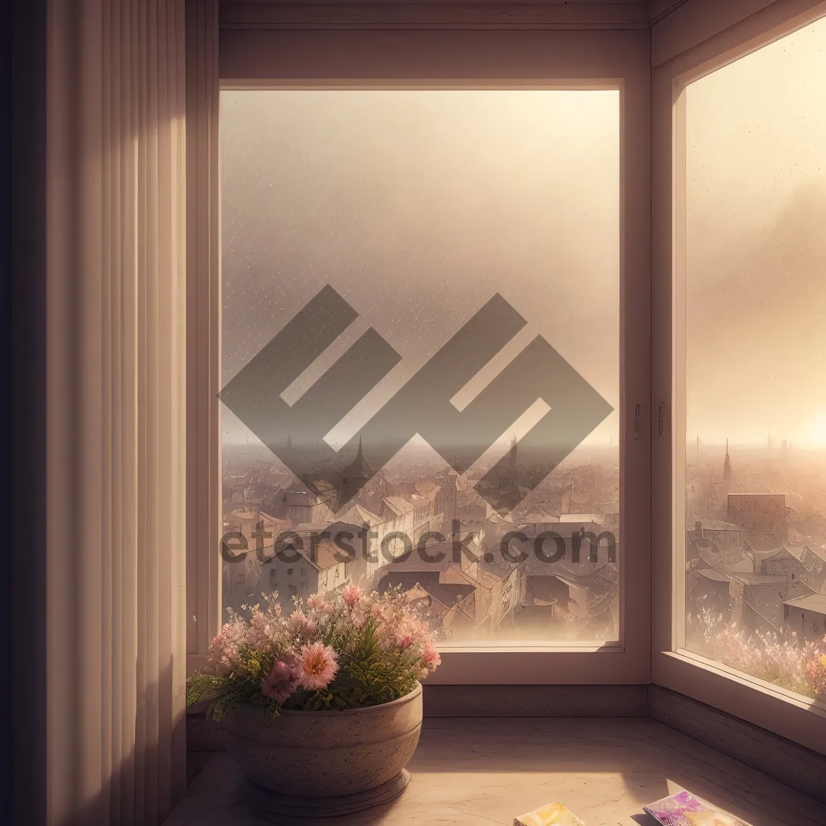 Picture of Modern Interior Windowsill Decor in Luxury Residence