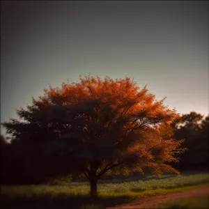 Golden Horizon: Graceful Autumn Sunrise Over Rural Landscape