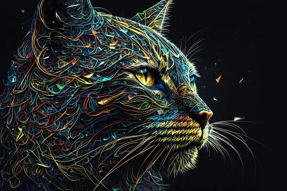 Picture of Fractal motion graphic of leopard in sea