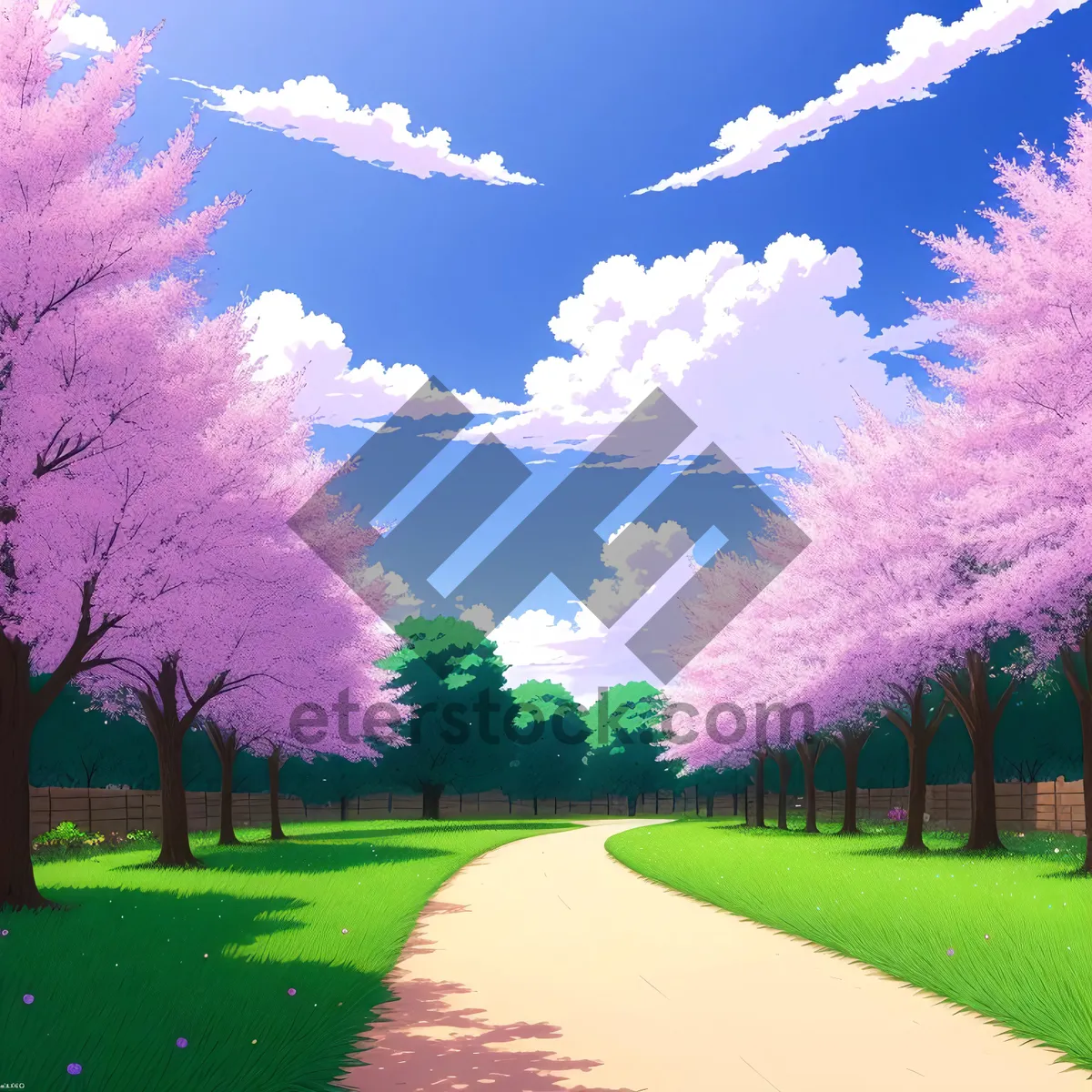 Picture of Vibrant rural landscape with oak tree and cloudy horizon