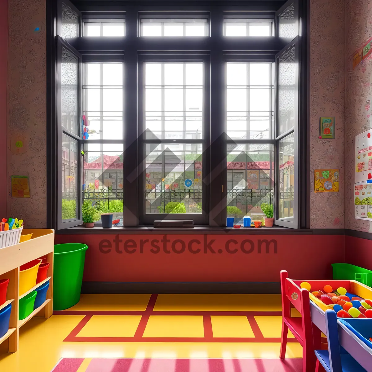 Picture of Modern bookstore interior with glass structure and contemporary design