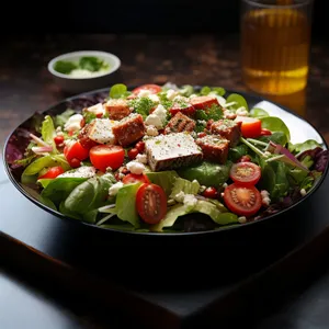 Fresh and Healthy Tomato, Pepper, and Lettuce Salad