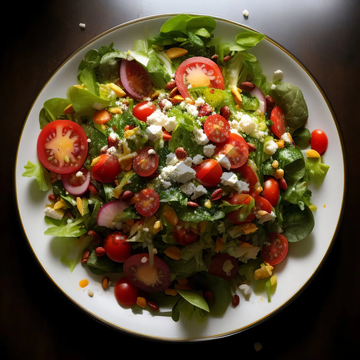 Picture of Healthy vegetable salad with fresh tomatoes and peppers