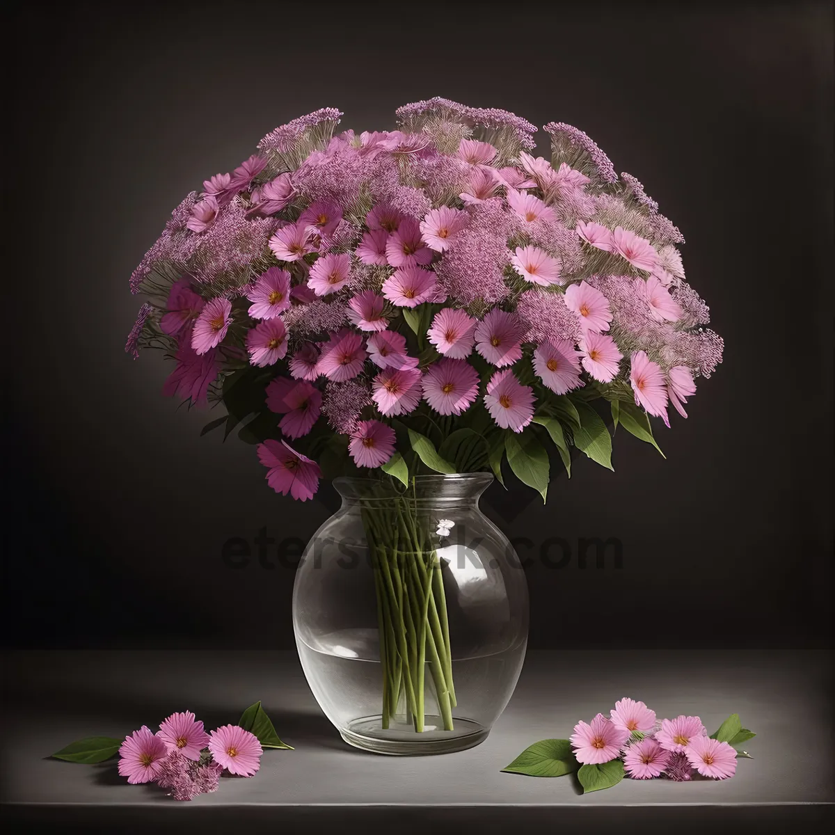 Picture of Pink Floral Bouquet in Vase: Elegant Blooms for Weddings