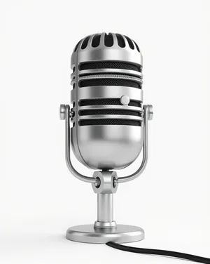 Metallic 3D studio microphone equipment for radio broadcasting