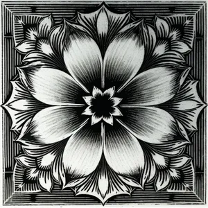 Floral Damask Vintage Wallpaper: Retro Floral Art with Symmetrical Tracery