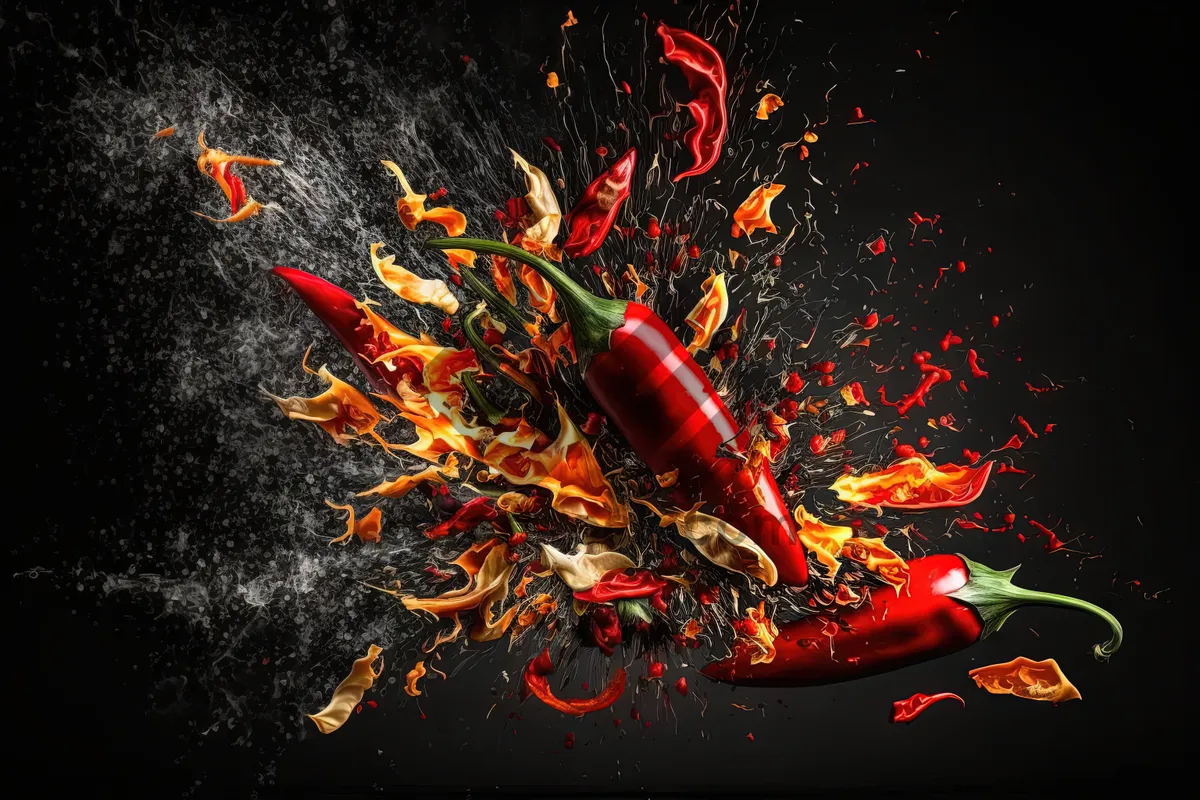 Picture of Flaming hot pepper on fire