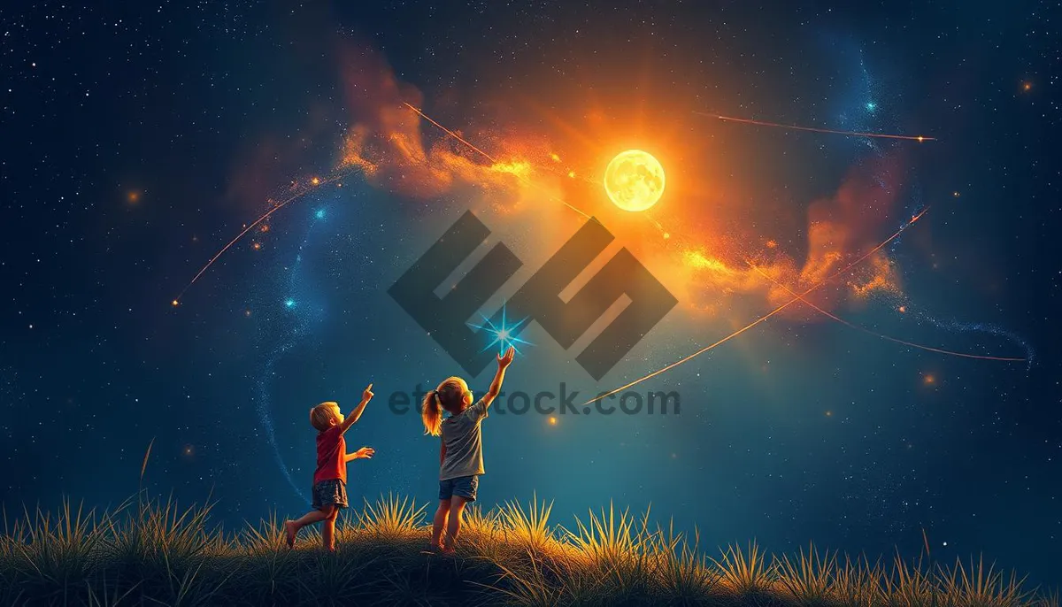 Picture of Starry Night Sky Fantasy Artwork Cosmic Glow.