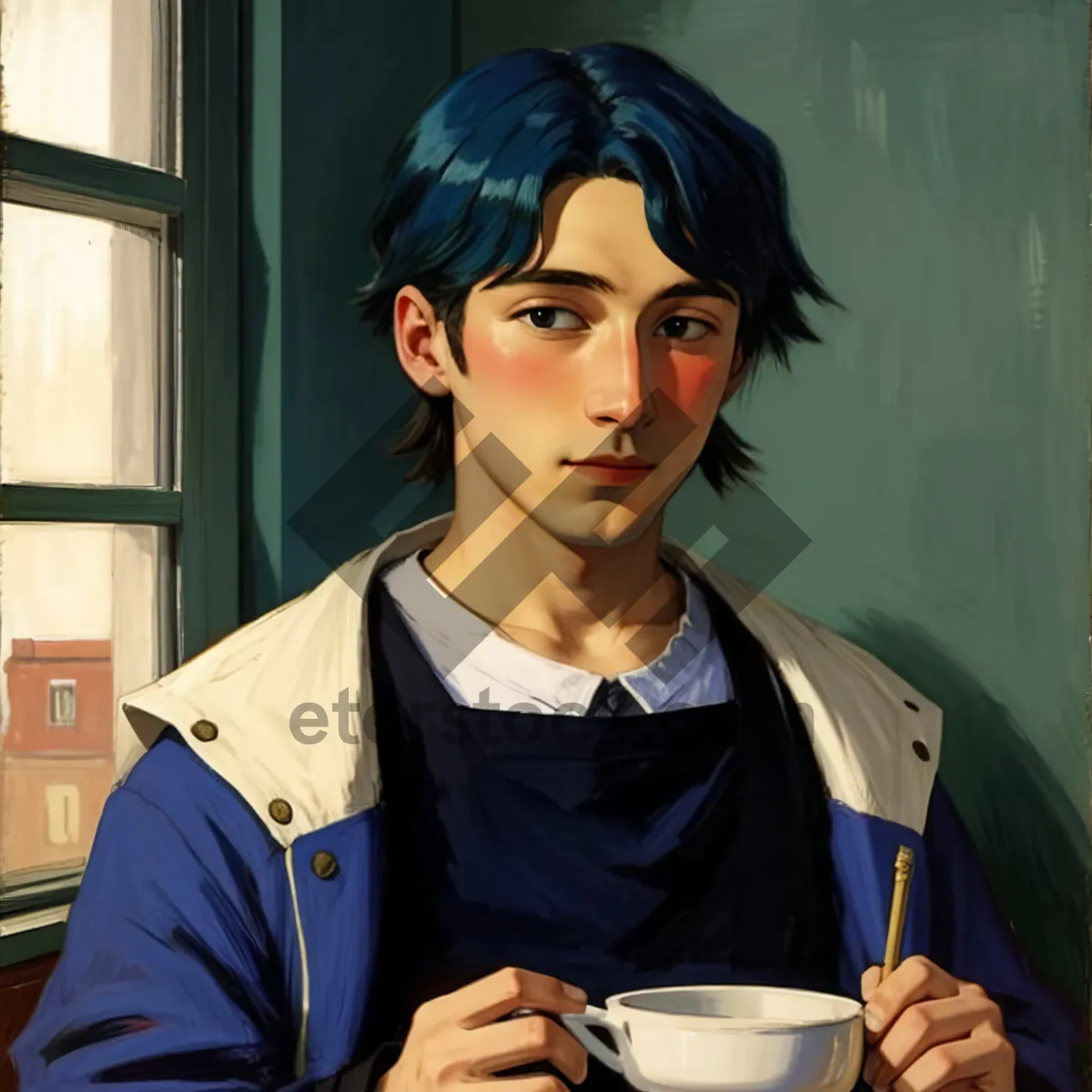 Picture of Happy businessman smiling in office with glasses