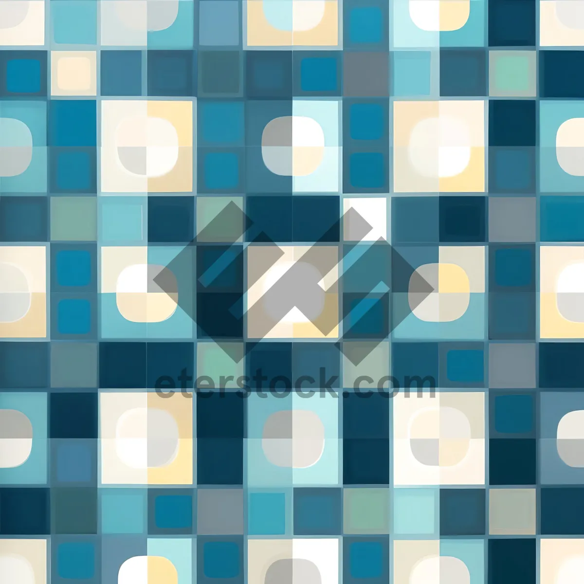 Picture of Modern square web buttons set with glossy checkmark symbol