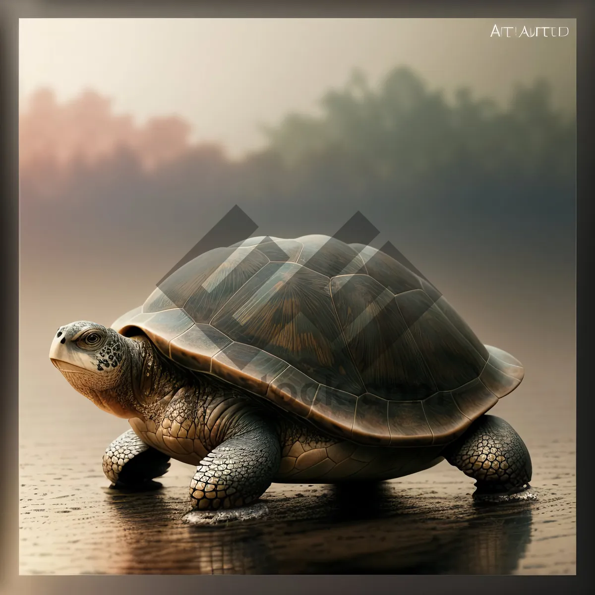 Picture of Slow and steady turtle in its protective shell