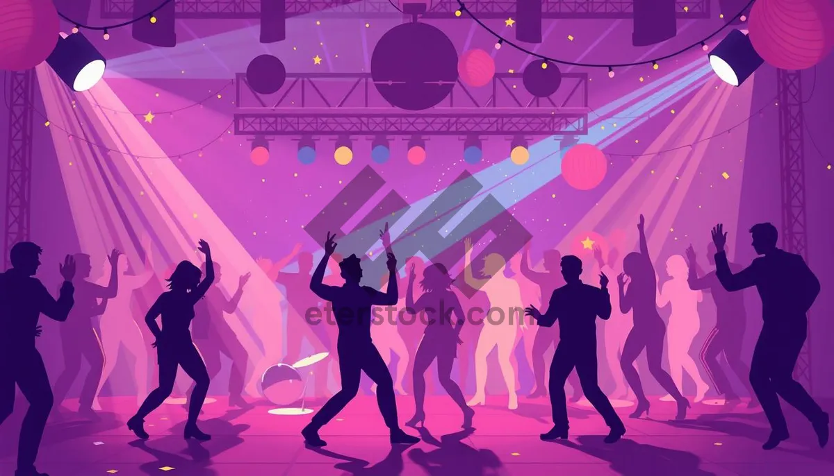 Picture of Silhouette of man dancing at party disco