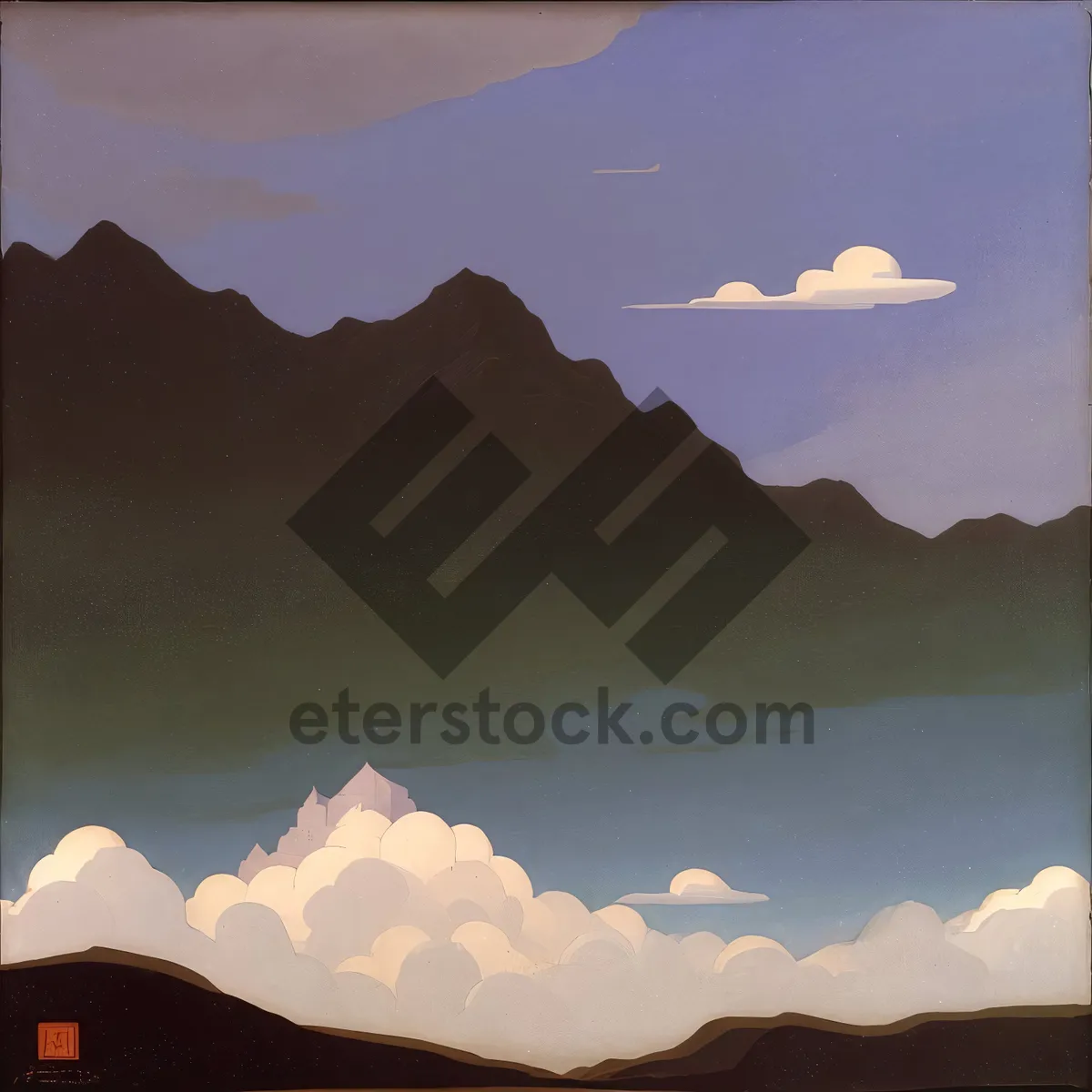 Picture of Serene Sunset over Majestic Mountain Range