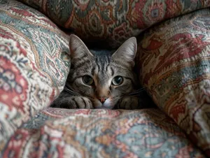 Curious Gray Tabby Kitten with Adorable Eyes