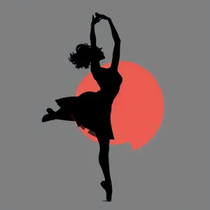 Jumping dancer in captivating silhouette