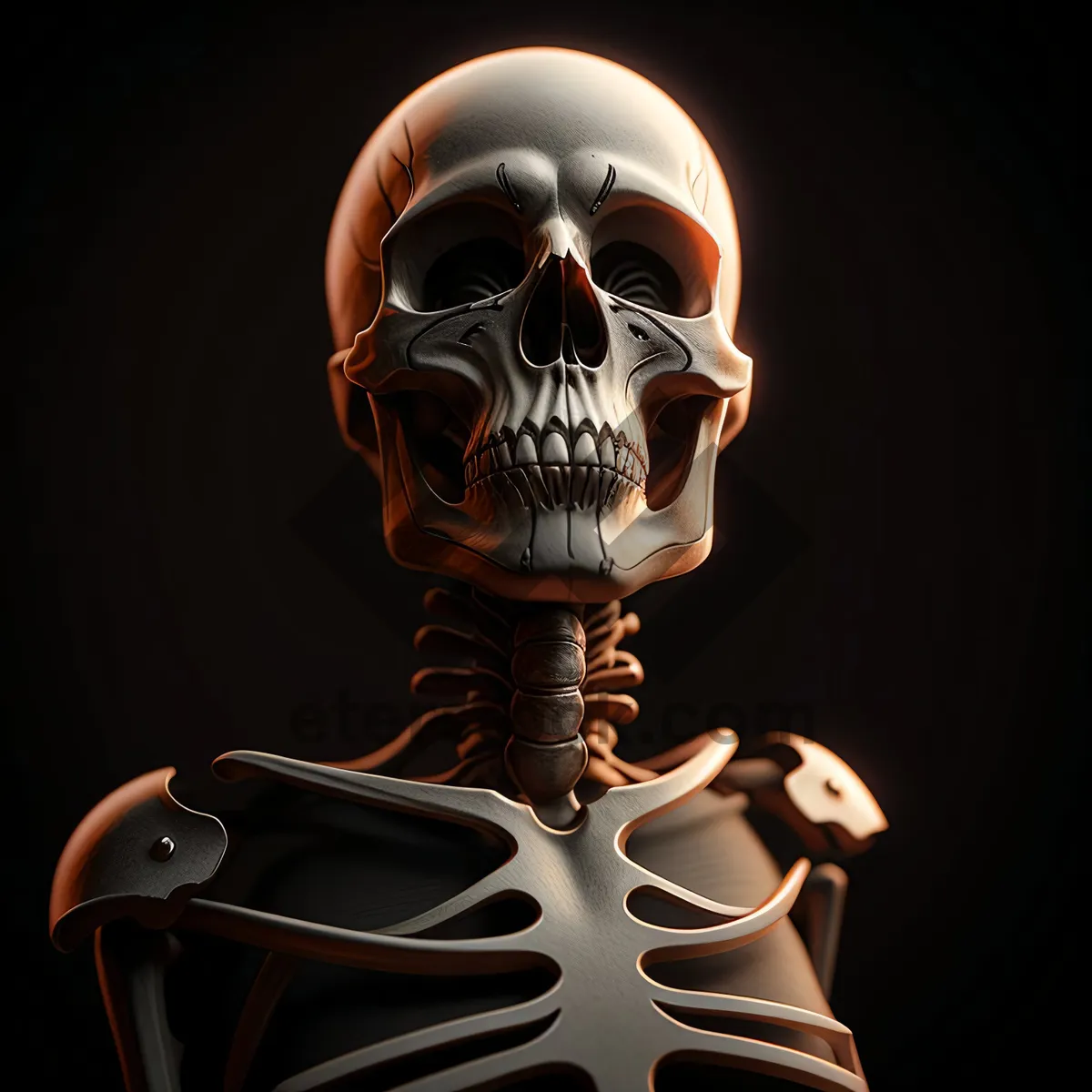 Picture of Spooky Skeleton Bust: Terrifying Anatomy in Art