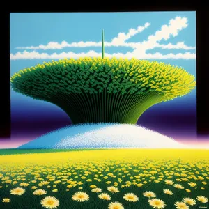 Vibrant Sunflower Meadow Against Clear Blue Sky