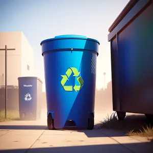 3D Plastic Waste Bin for Recycling