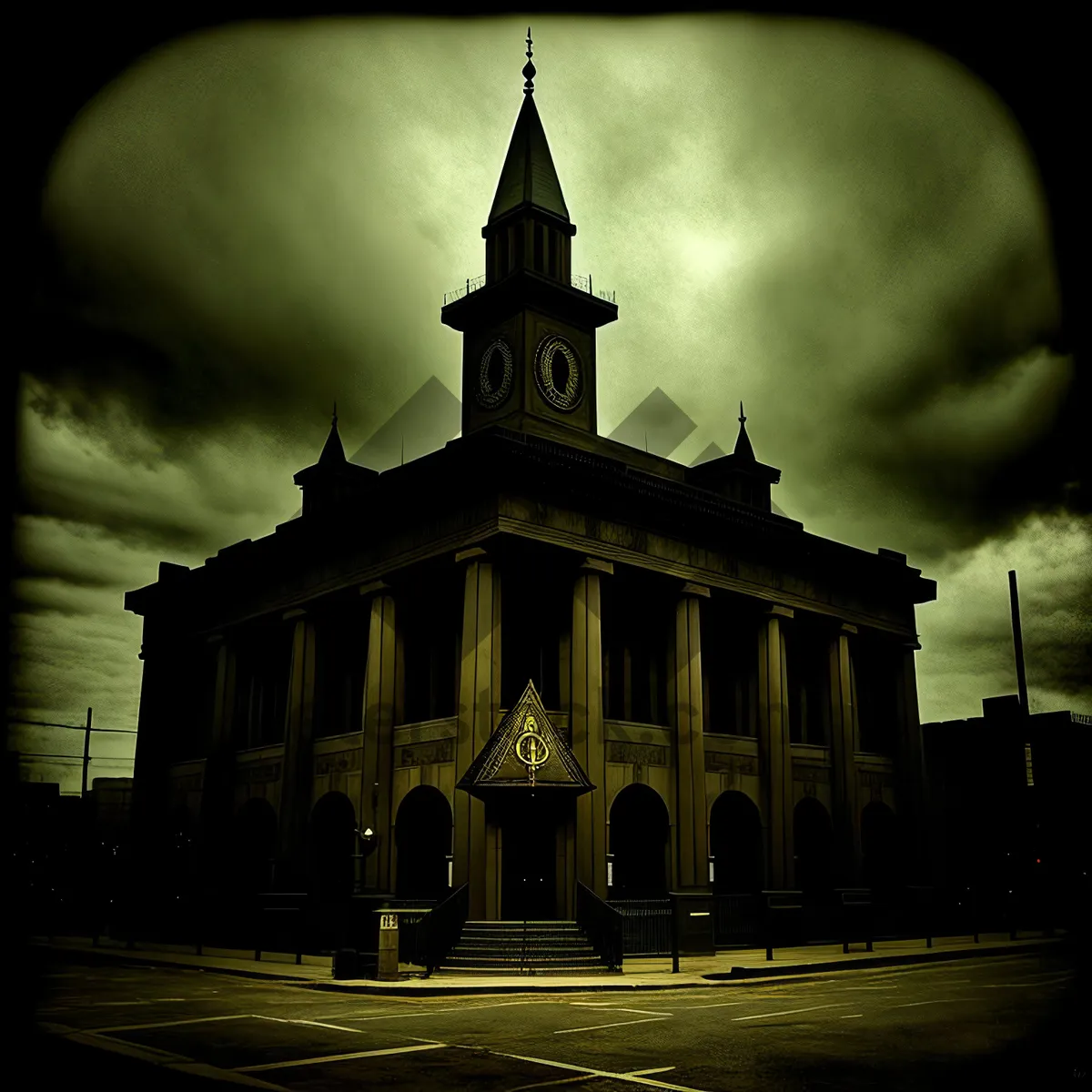 Picture of Orthodox Cathedral with Golden Dome and Cross