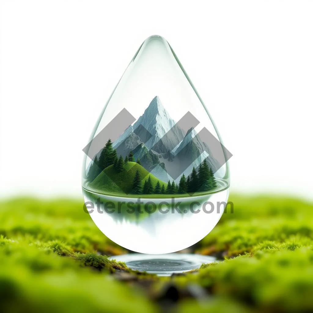 Picture of Fresh glass of tea with plant leaf.