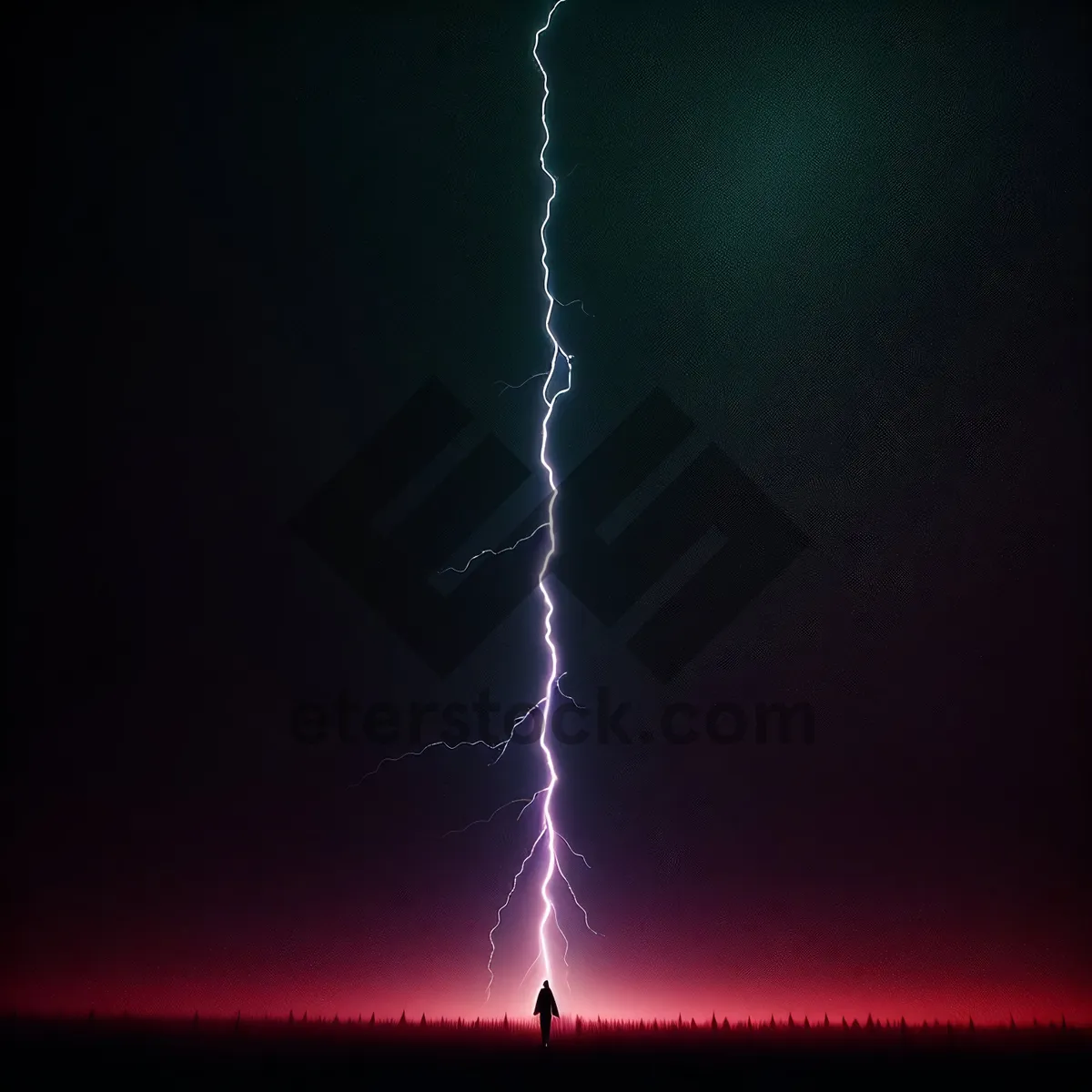Picture of Ethereal Storm: Dark Clouds Illuminate the Night Sky