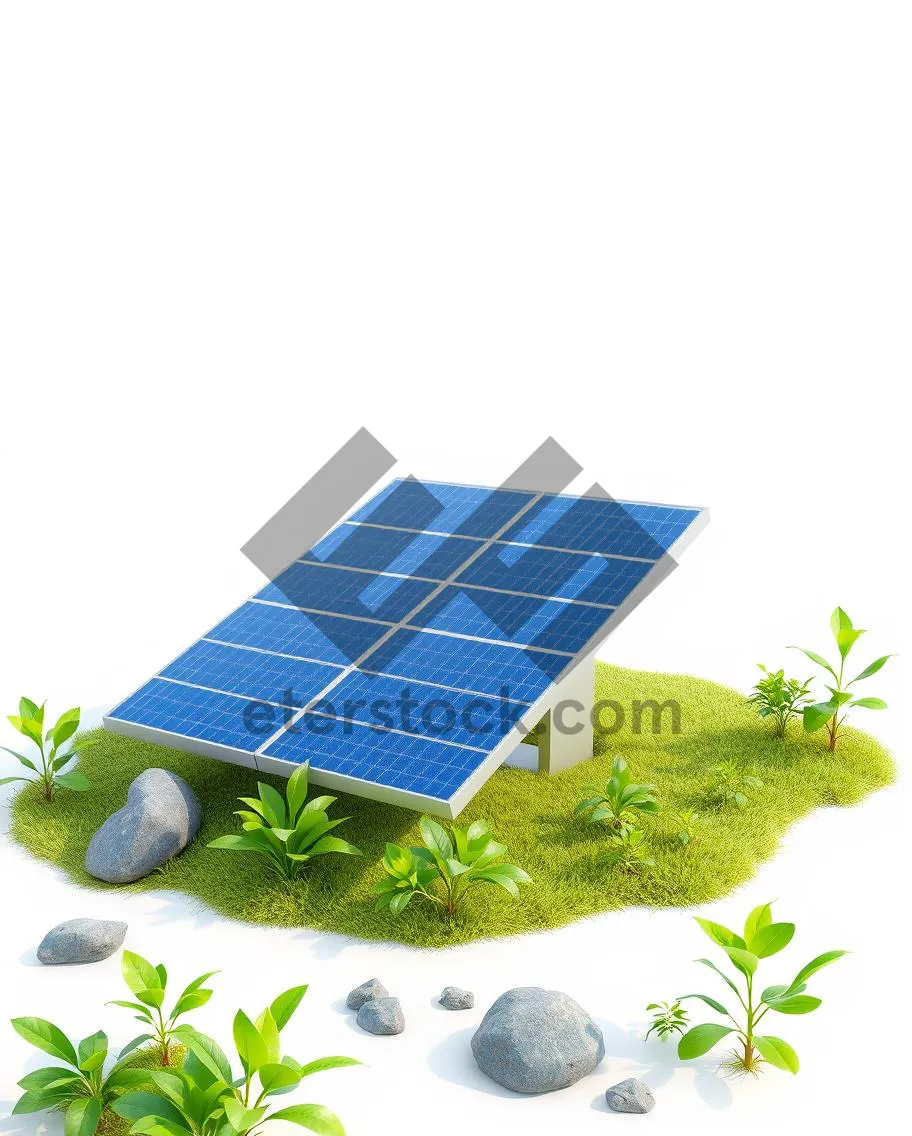 Picture of Modern solar panel generating renewable energy under the sun