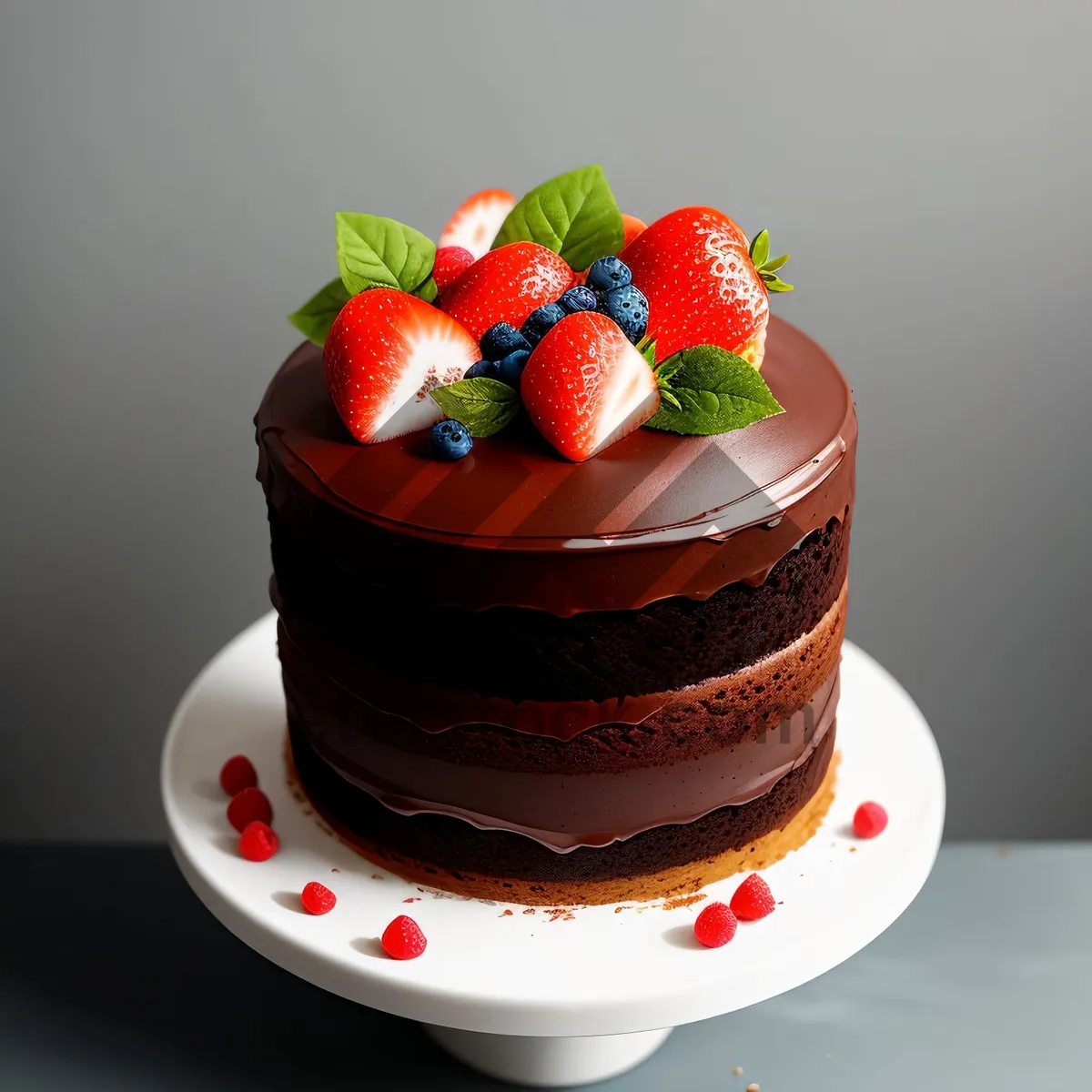 Picture of Tasty Berry Breakfast Bowl with Chocolate Pastry