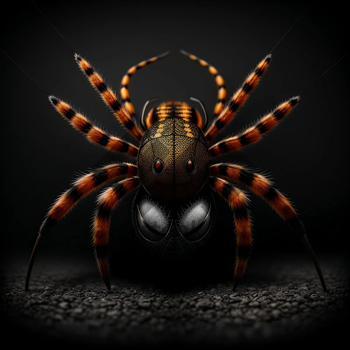 Picture of Barn Spider: Majestic Arachnid in Black