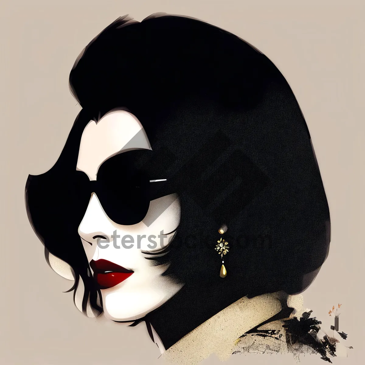 Picture of Sultry Attire: Sexy Lady in Black Ski Mask