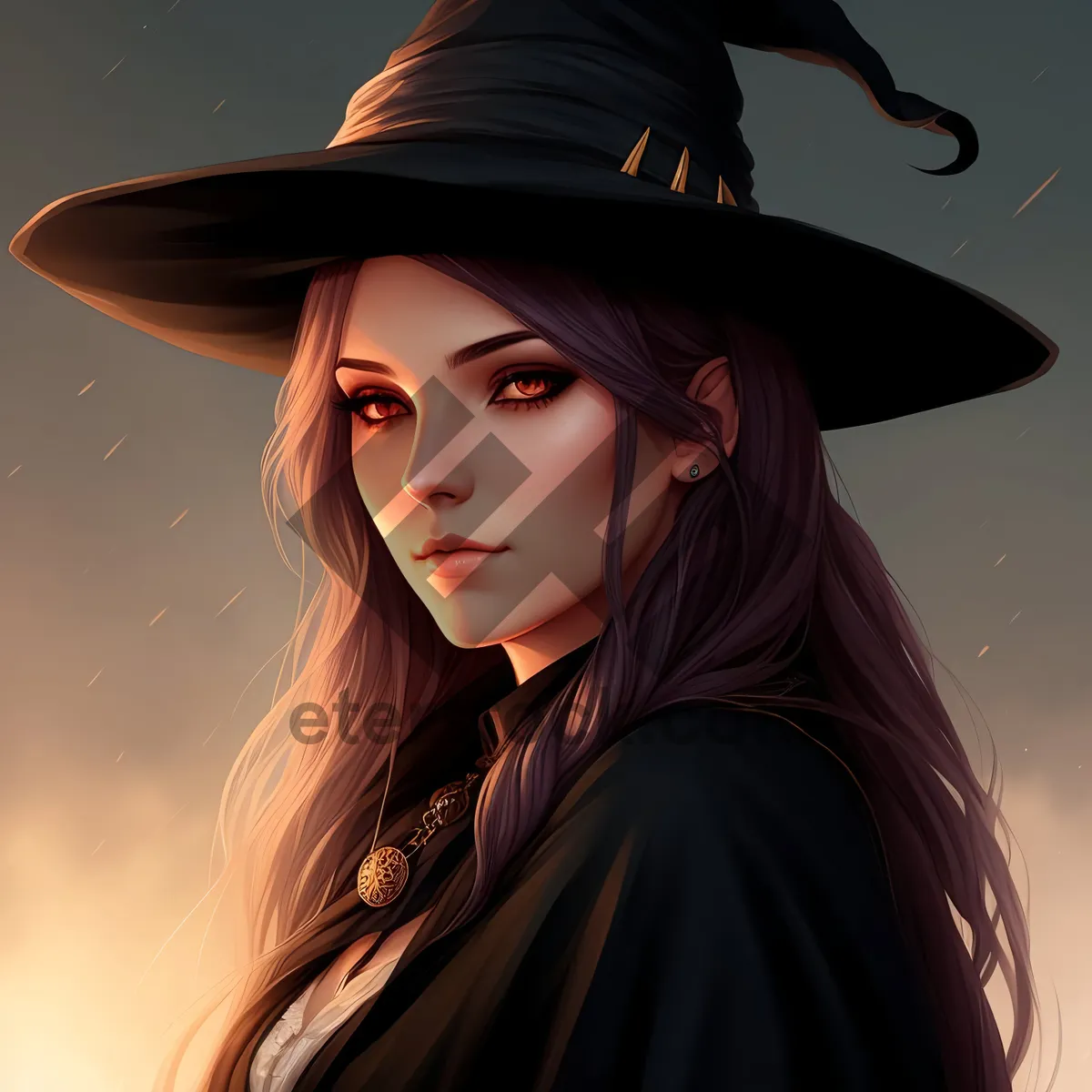 Picture of Gorgeous Sorcerer Lady with Attractive Cowboy Hat