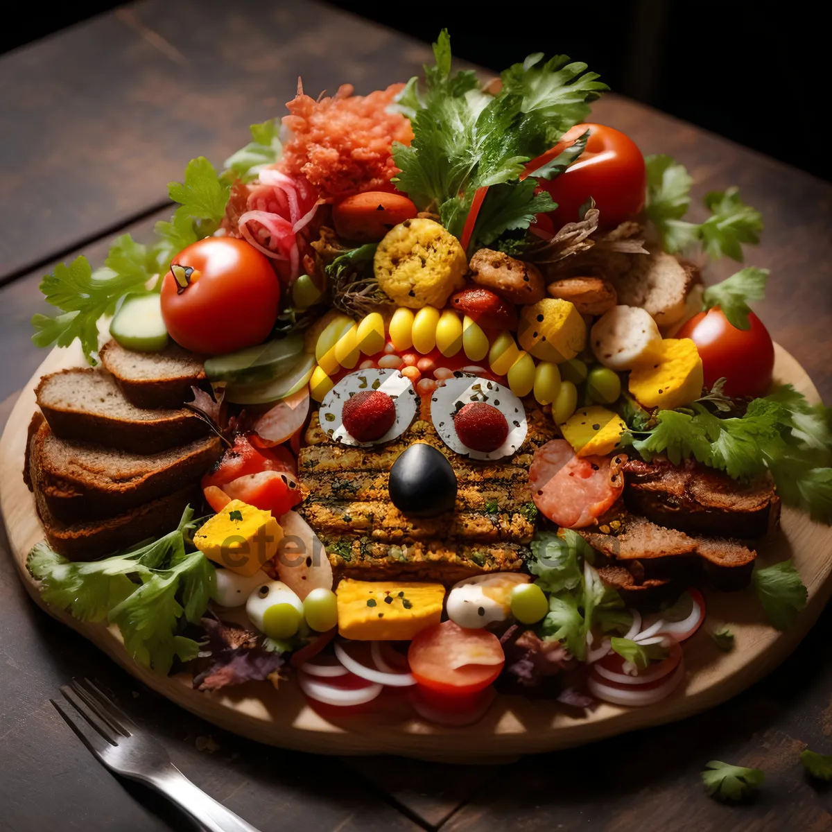 Picture of Fresh and Delicious Vegetable Salad Plate