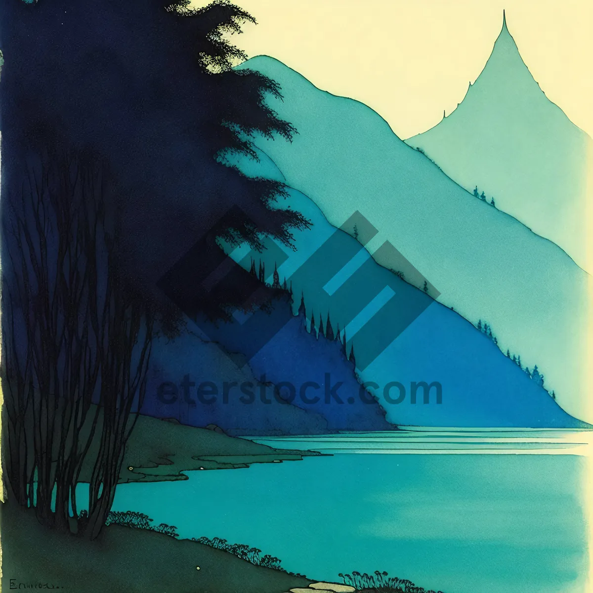 Picture of Tropical Sunset Beach Paradise Vacation Scenery.