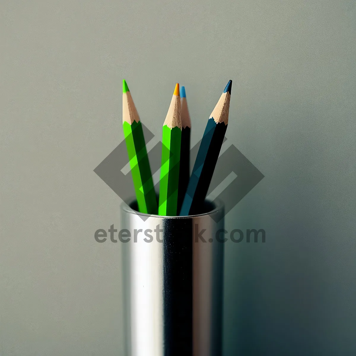 Picture of Vibrant Art Supplies on Wooden Desk