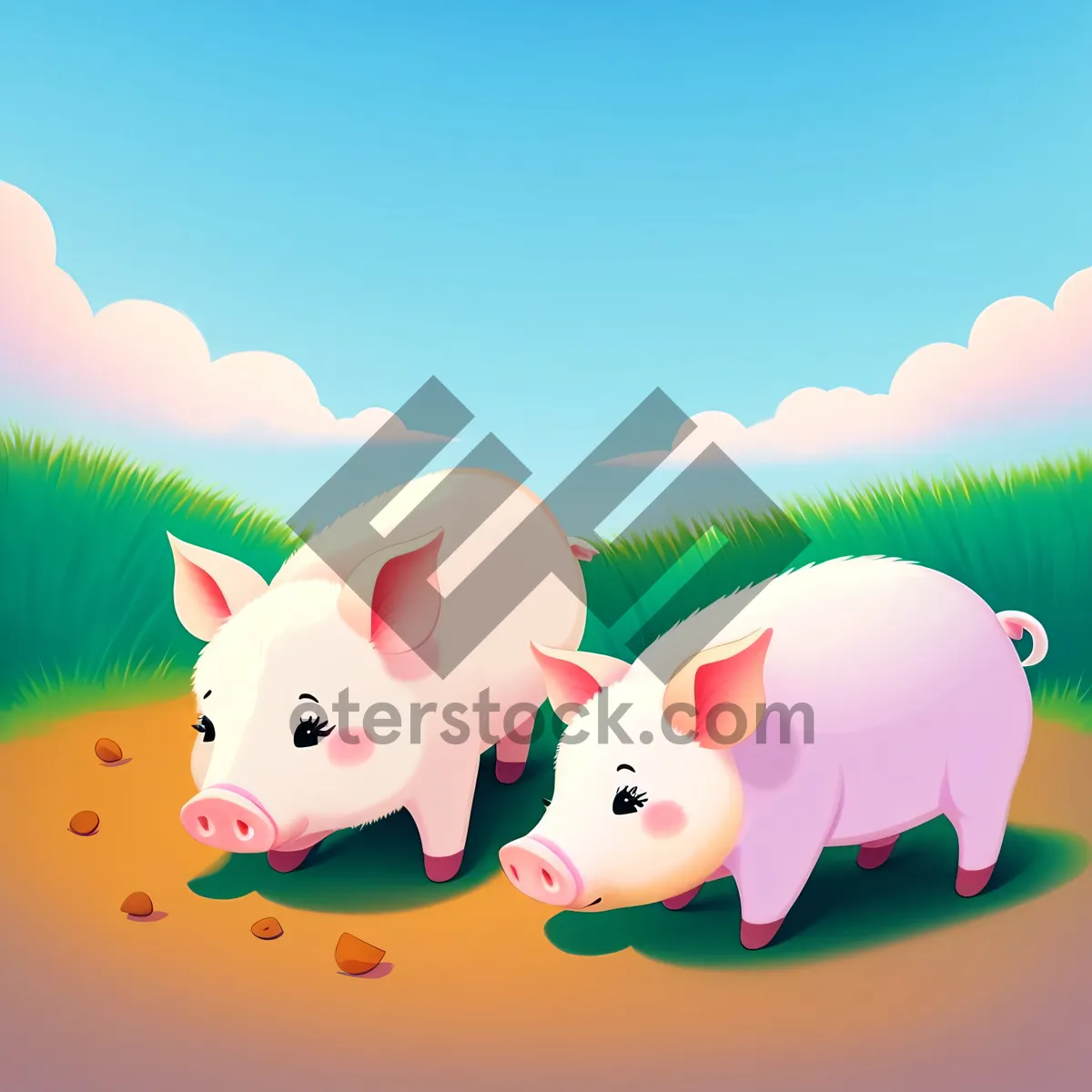 Picture of Piggy Bank Savings: Ceramic Pink Piglet with Money