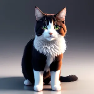 Curious Kitty with Striped Fur and Whiskers
