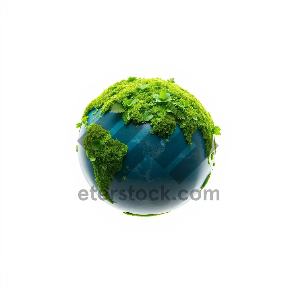 Picture of 3D Earth Globe Map Image Ocean Planet View.